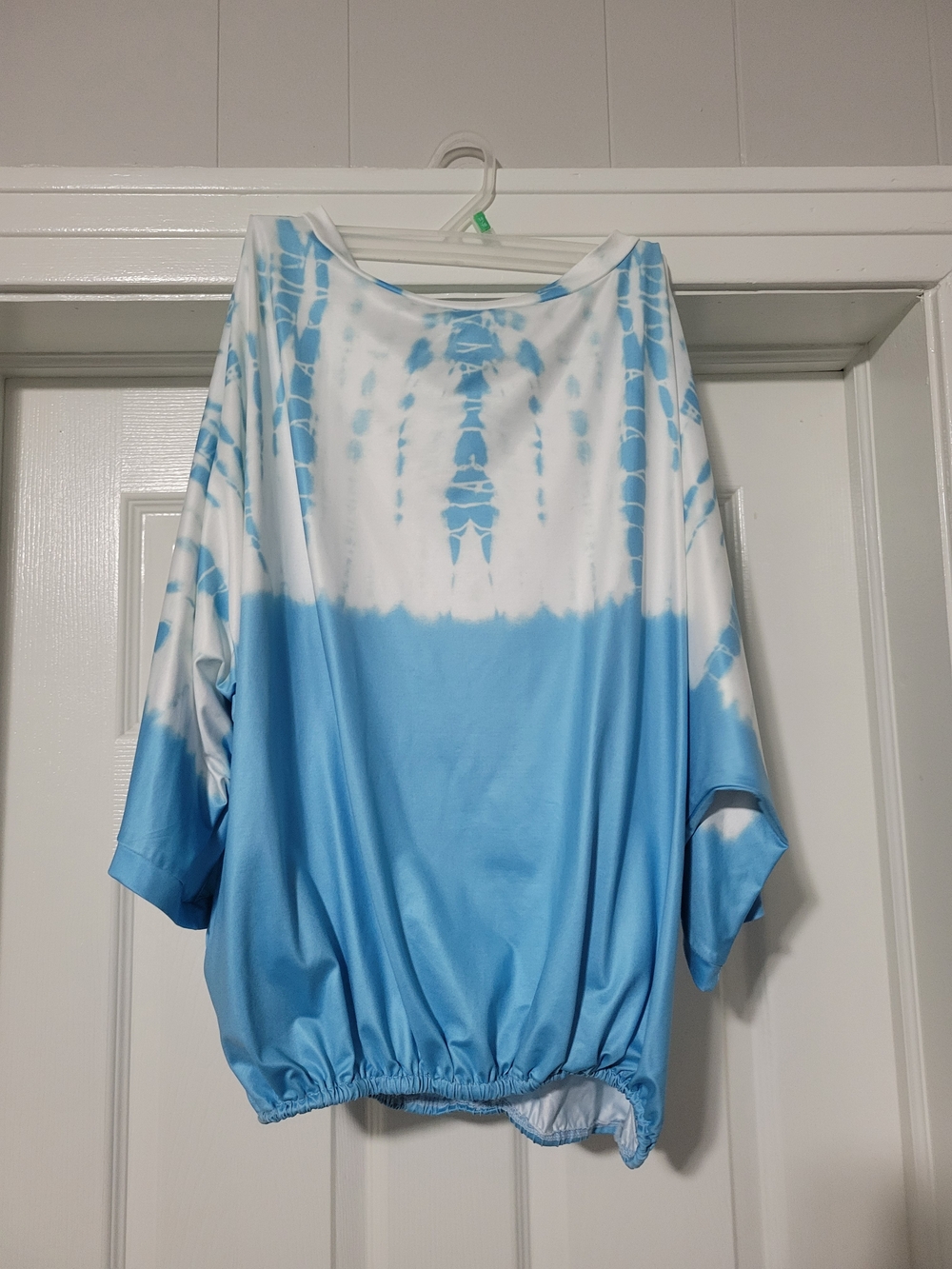 Blue and White Tie-Dye Women’s Top
